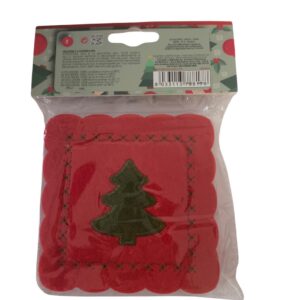 Sottobicchieri natalizi in feltro con disegno - albero