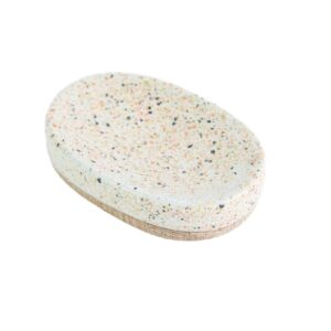 Portasapone in ceramica effetto terrazzo veneziano