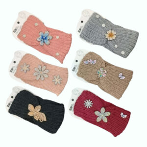 Fascia per capelli con fiori - B ROSA CHIARO