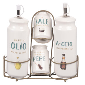 Set olio aceto sale e pepe le travisate Villa D'Este
