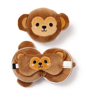 Cuscino da viaggio con mascherina da notte - SCIMMIA ANIMALI DOLCI