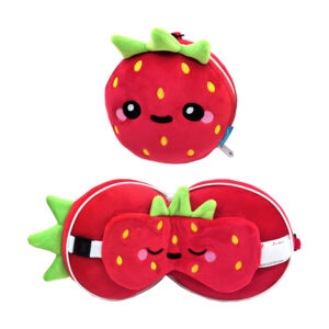Cuscino da viaggio con mascherina da notte - ELIDI LA FRAGOLA