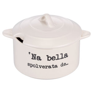 Formaggera con coperchio S.P.Q.eRe - bianco 'na bella spolverata de...