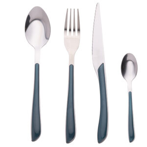 Set posate 24 pezzi in vari colori - blu