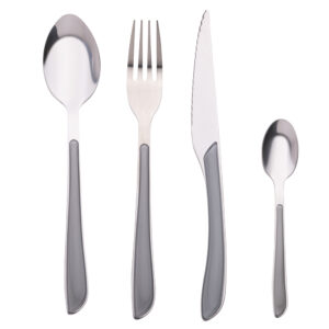 Set posate 24 pezzi in vari colori - grigio