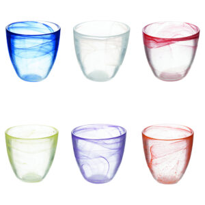 Bicchieri acqua in vetro colorati