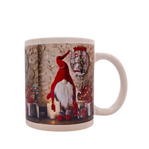 Tazza natalizia in ceramica con gnomo