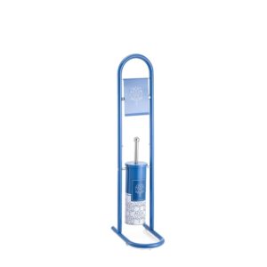 Piantana da bagno con portascopino e portarotolo liberty - BLU