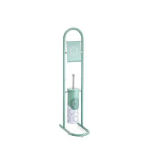 Piantana da bagno con portascopino e portarotolo liberty - VERDE