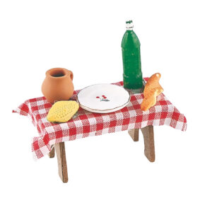 Presepe accessori tavola imbandita in miniatura