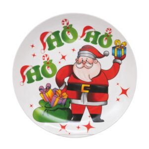 Piatto natalizio in ceramica con babbo natale